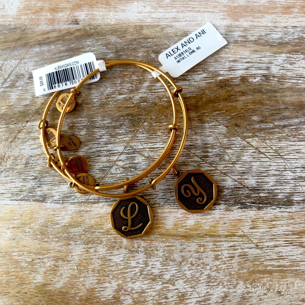 ALEX AND ANI ADJUSTABLE INITIAL BRACELETS
